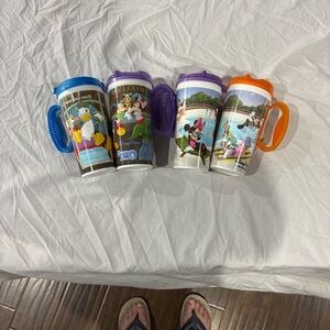 Disney Parks Colorful Character Rapid Fill Mugs Set of 4